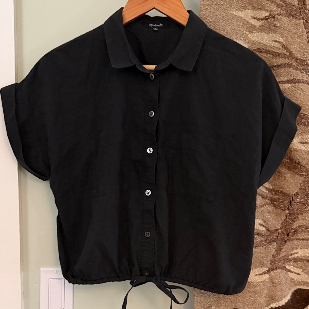 MADEWELL cinched crop button up